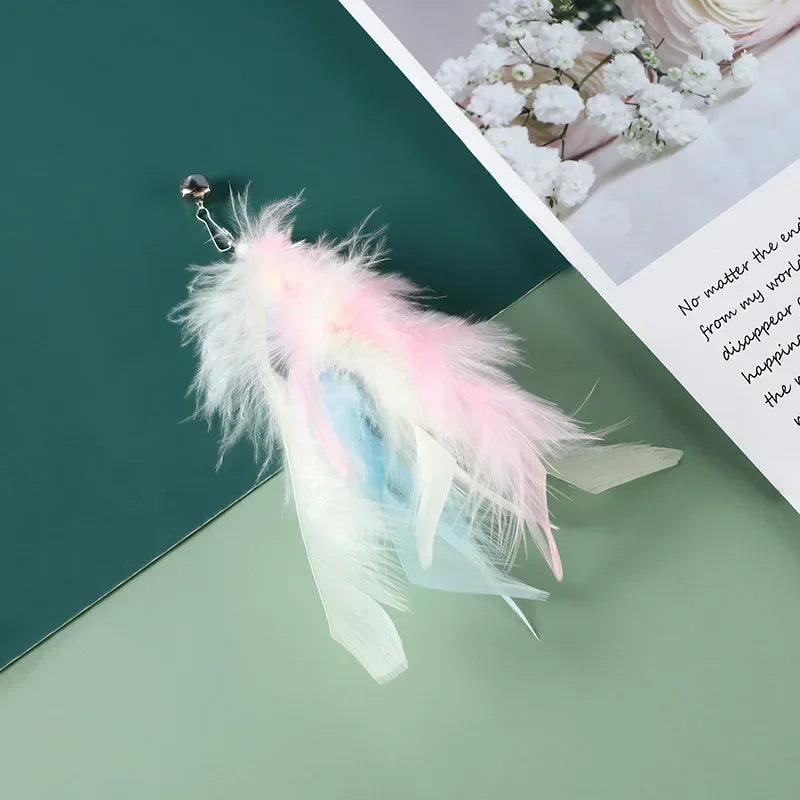 Interactive Cat Feather Wand Toy Set