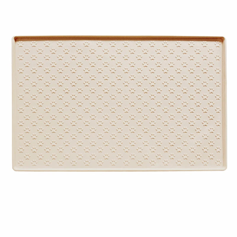 White cream silicone pet placemat with subtle texture