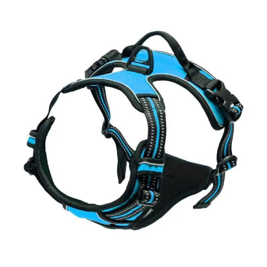 Blue reflective no-pull dog harness