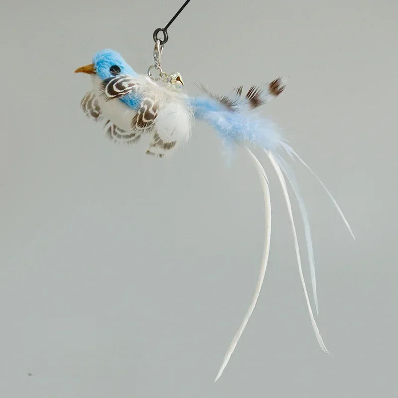 Interactive Cat Feather Wand Toy Set