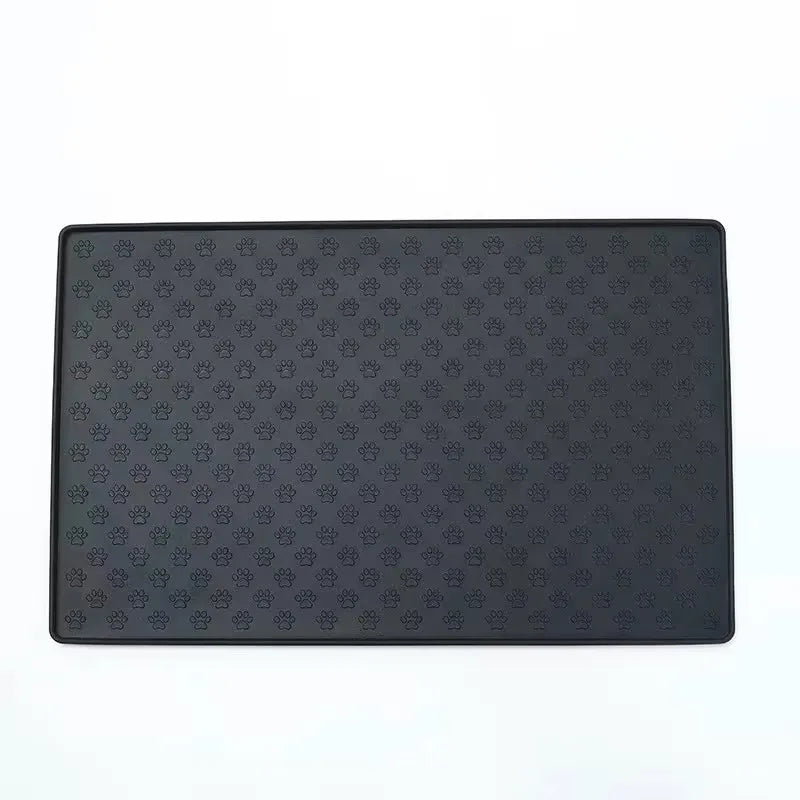 Black textured silicone pet feeding mat waterproof surface