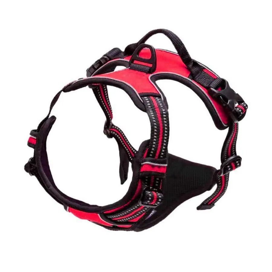 Red reflective no-pull dog harness