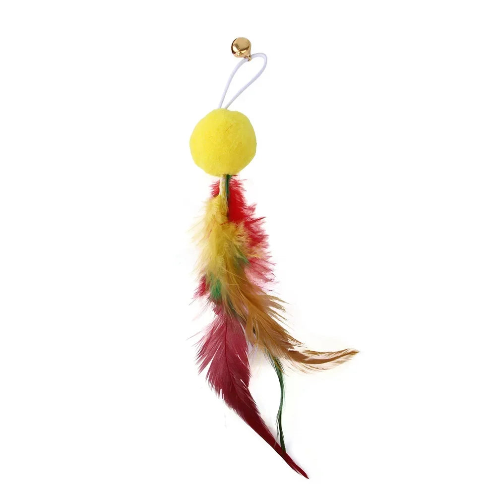 Interactive Cat Feather Wand Toy Set