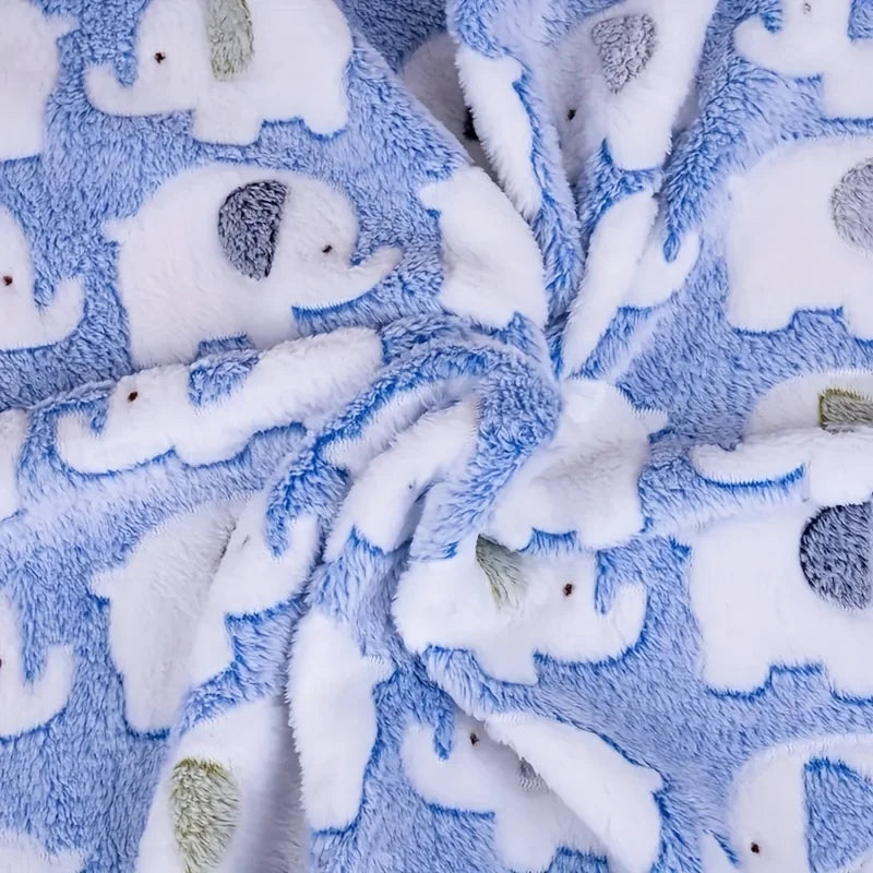 closeup Cozy elephant design pet throw blanket displayed on bed home decor