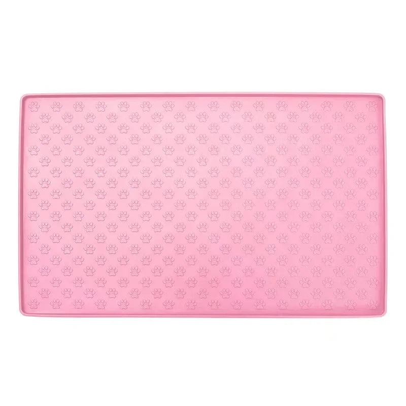 Pink silicone pet feeding mat soft pastel color