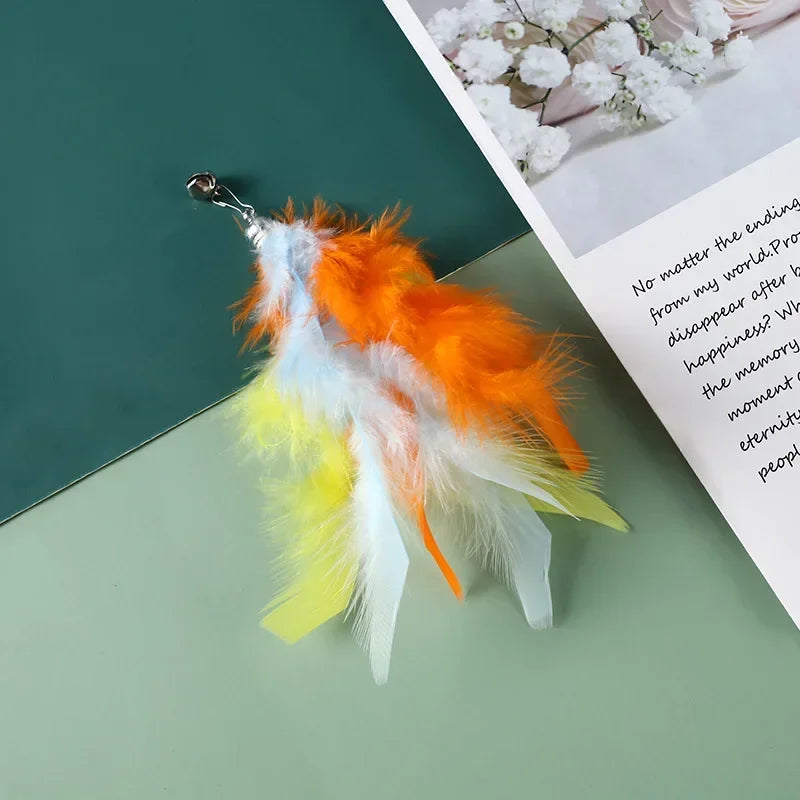 Interactive Cat Feather Wand Toy Set