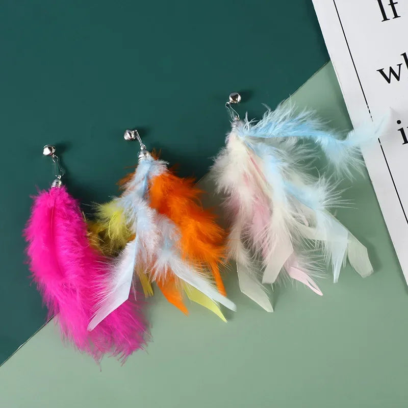 Interactive Cat Feather Wand Toy Set