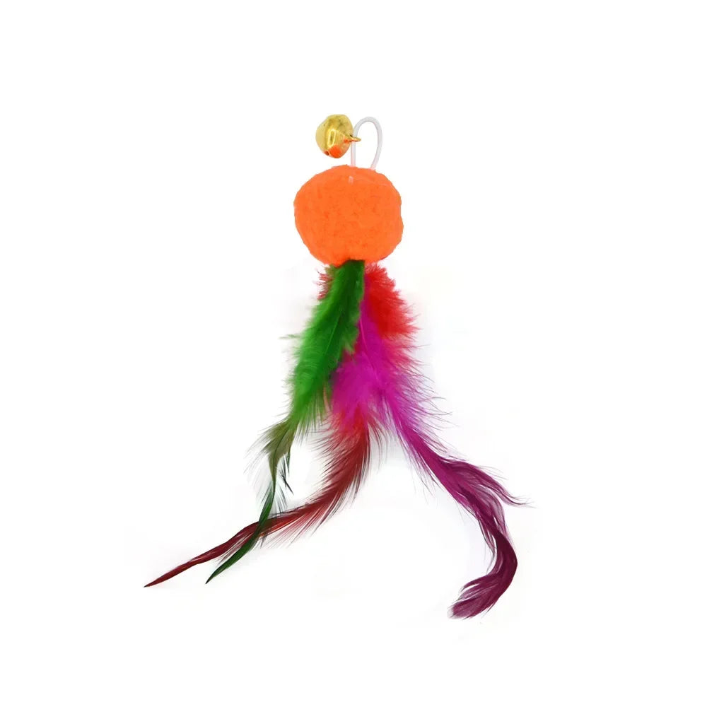 Interactive Cat Feather Wand Toy Set
