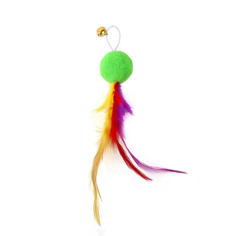 Interactive Cat Feather Wand Toy Set