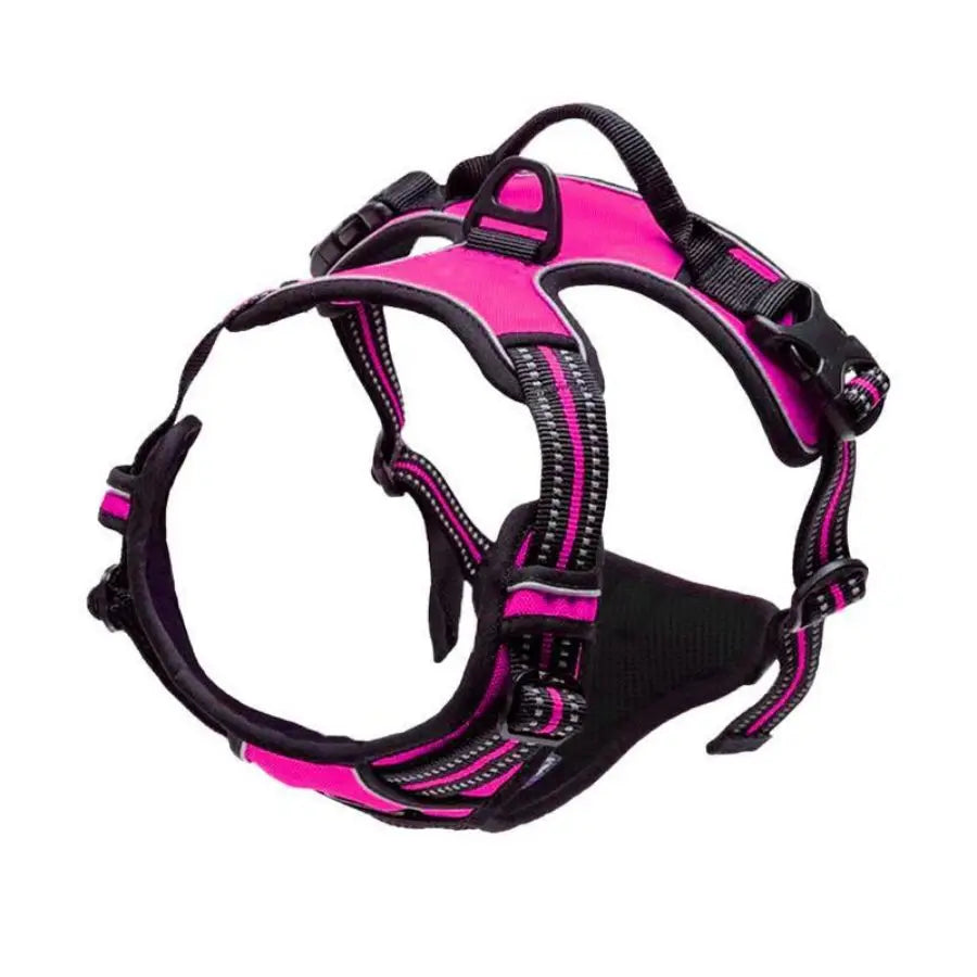 Pink reflective no-pull dog harness