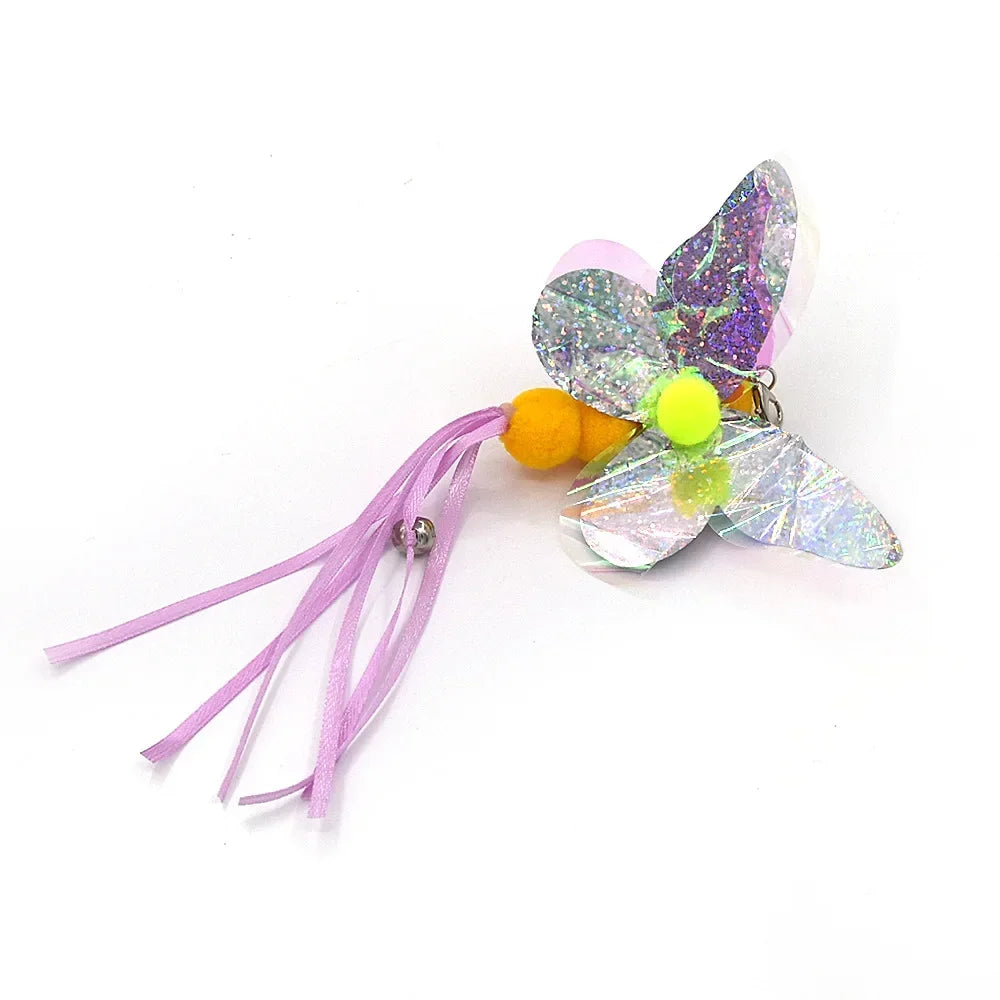 Interactive Cat Feather Wand Toy Set