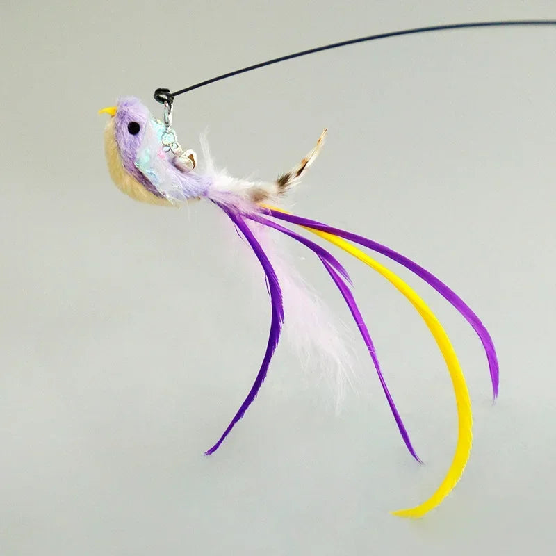 Interactive Cat Feather Wand Toy Set