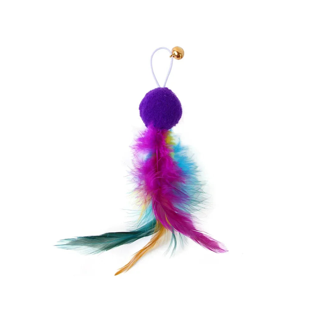 Interactive Cat Feather Wand Toy Set