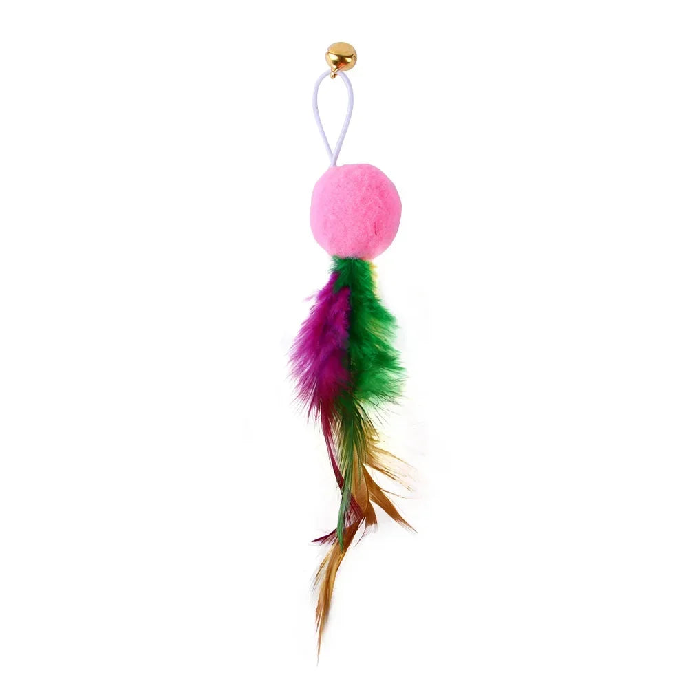 Interactive Cat Feather Wand Toy Set
