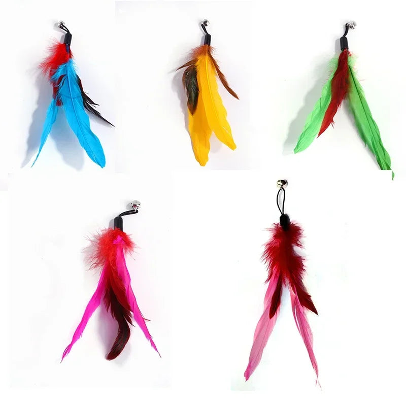 Interactive Cat Feather Wand Toy Set