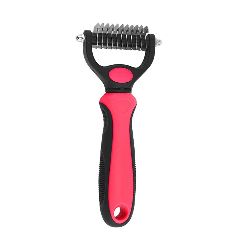 Pink deshedding brush size L with 17 teeth professional pet groomer