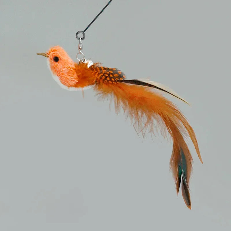 Interactive Cat Feather Wand Toy Set