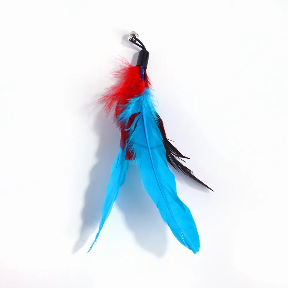Interactive Cat Feather Wand Toy Set