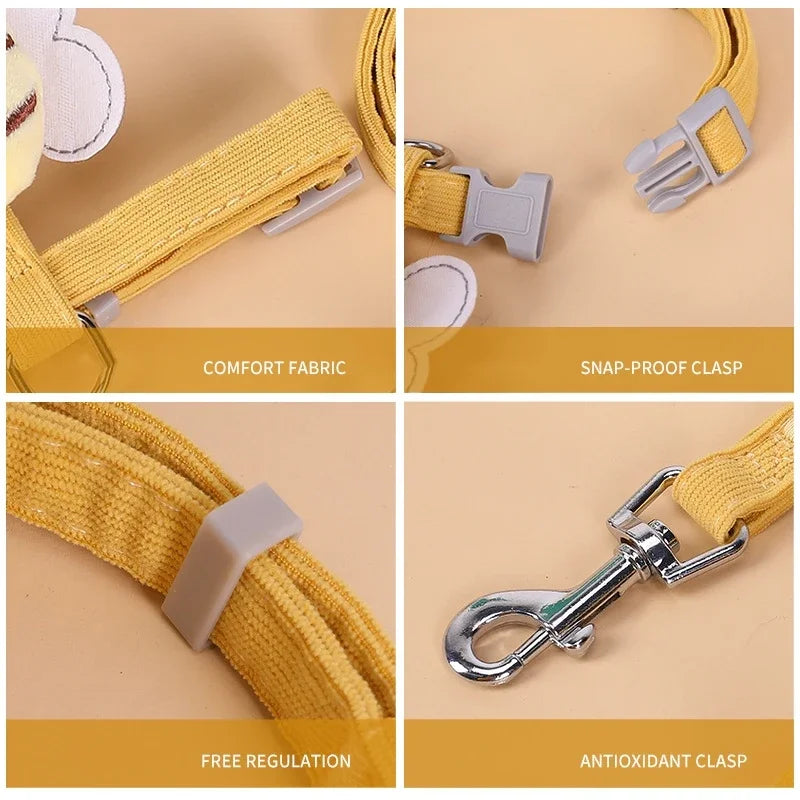 Cat harness features comfort fabric and safety clasp