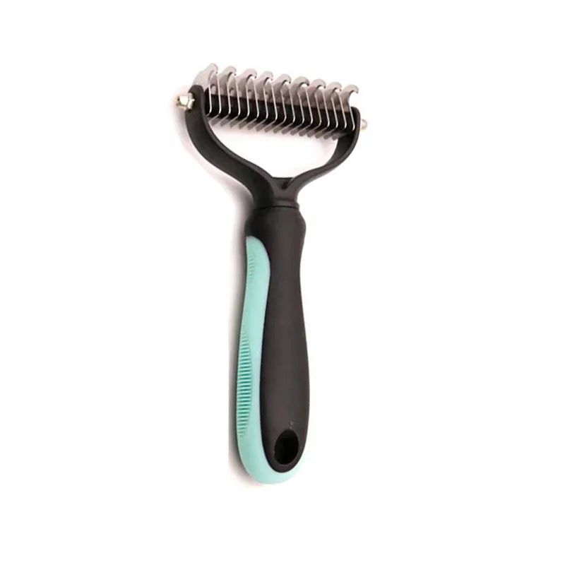 Green deshedding brush size S displayed on white background