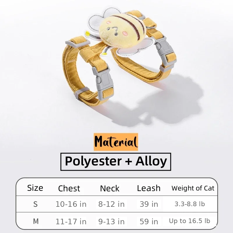Cat harness size chart chest neck leash weight