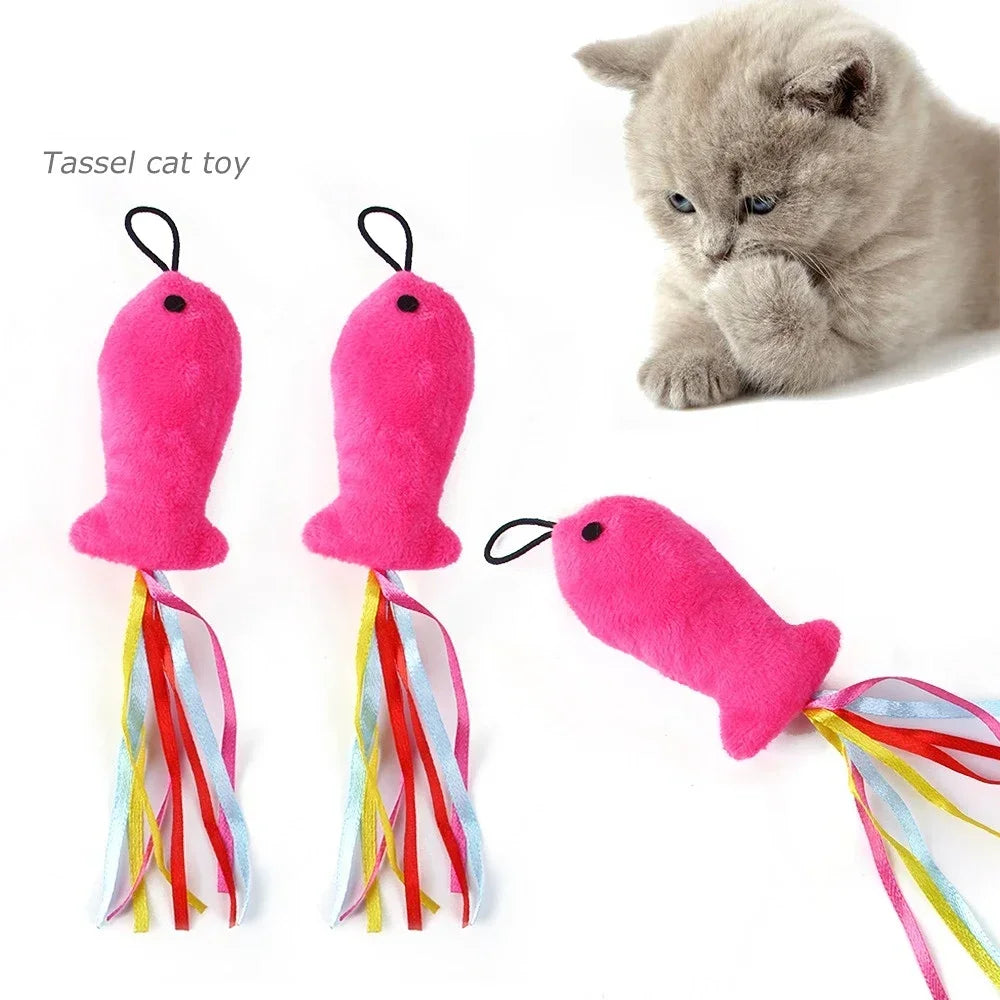 Interactive Cat Feather Wand Toy Set