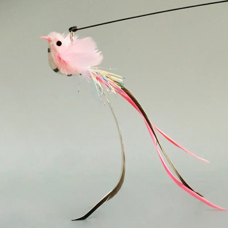 Interactive Cat Feather Wand Toy Set