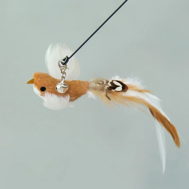 Interactive Cat Feather Wand Toy Set