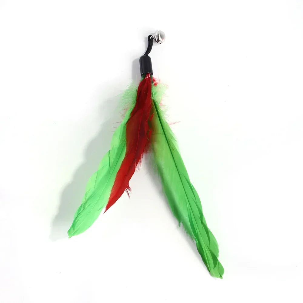 Interactive Cat Feather Wand Toy Set