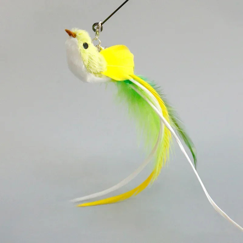 Interactive Cat Feather Wand Toy Set